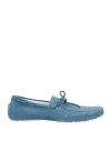 Corneliani Id Man Loafers Slate Blue Size 7.5 Leather
