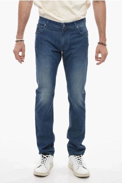 Corneliani Id Medium Wash Regular Fit Jeans In Blue