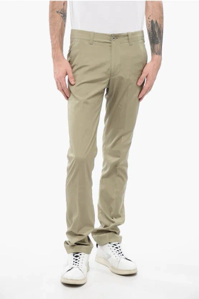 Corneliani Id Pure Linen Chinos Pants With Belt Loops In Neutral