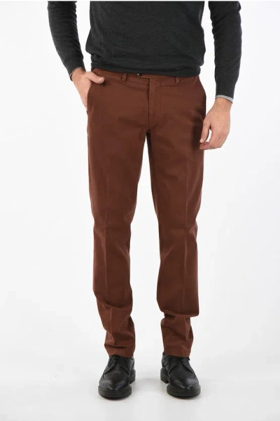 Corneliani Id Regular-waist Cotton Stretch Chino Pants Grösse 58 In Brown