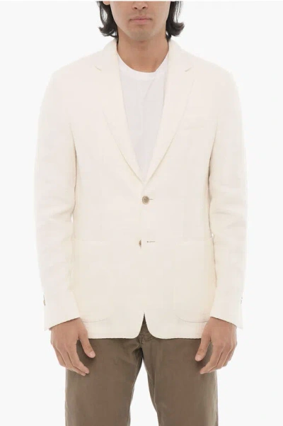 Corneliani Id Side Vents Notch Lapel Identity 2-button Blazer In White