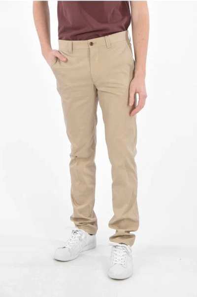 Corneliani Id Silk Blend Identity Belt Loops Trousers In Neutral