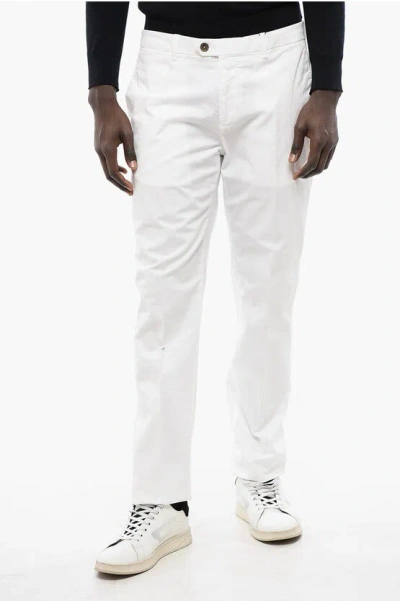 Corneliani Id Solid Color Chino Pants With Belt Loops In White