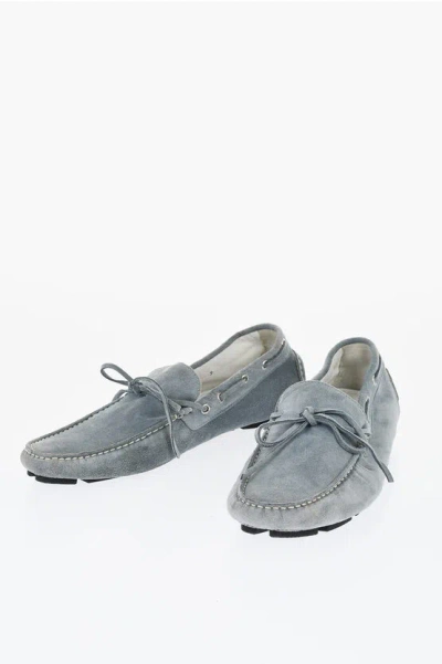 Corneliani Id Solid Color Suede Boat Deck Shoes