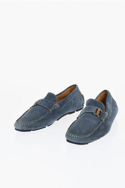 Corneliani Id Solid Color Suede Driving Loafers
