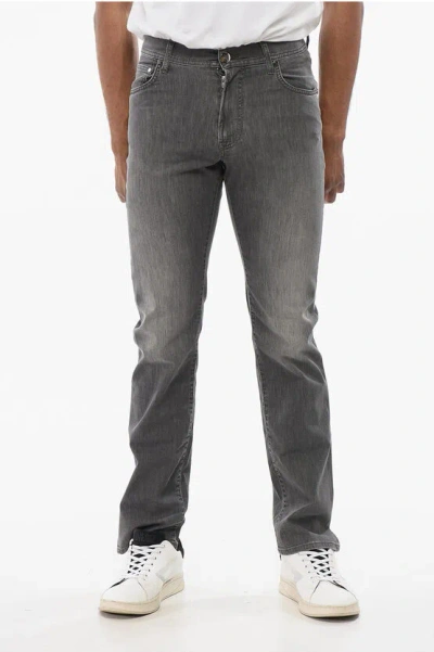 Corneliani Id Stone Washed Slim Fit Denims 15cm Grösse 30