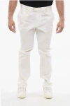 Corneliani Id Stretch Cotton Chinos Pants In White
