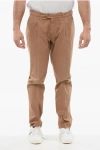Corneliani Id Stretch Cotton Chinos Pants With Belt Loops