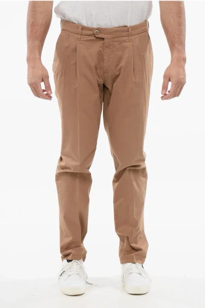 Corneliani Id Stretch Cotton Chinos Pants With Belt Loops