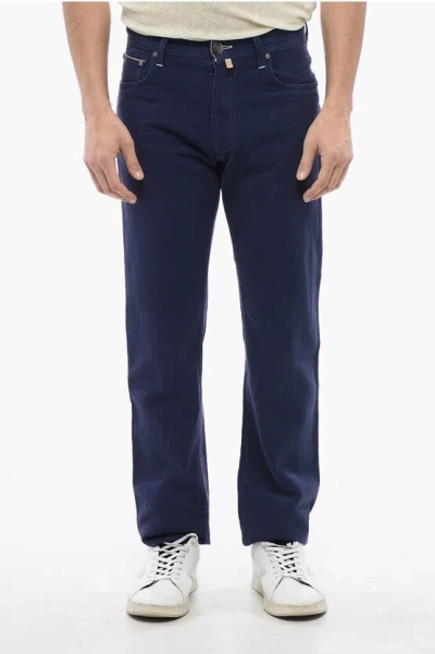 Corneliani Id Stretch Cotton Regular Fit Denims 19 Cm In Blue