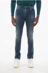 Corneliani Id Stretch Cotton Slim Fit Denims 16cm In Blue