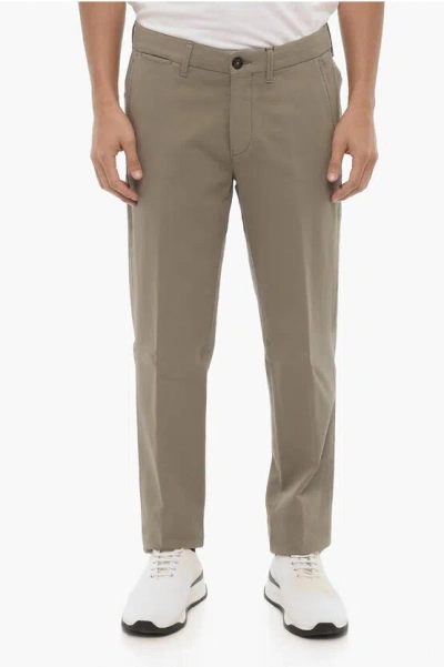 Corneliani Id Stretch Cotton Stradivari Chinos Pants In Brown