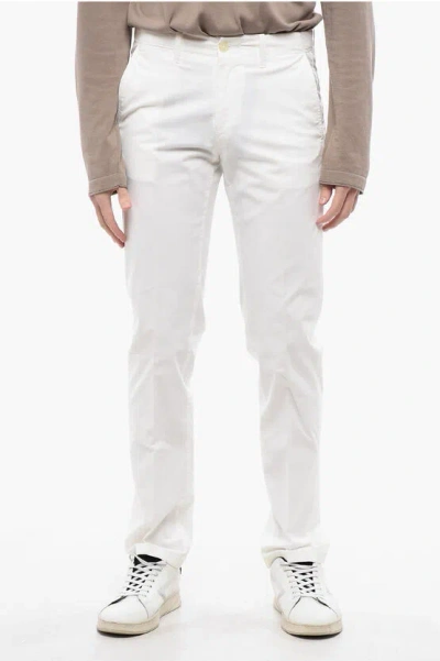 Corneliani Id Stretch Cotton Straight Leg Chinos Pants In White