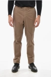 Corneliani Id Stretchy-cotton Chino Pants In Brown