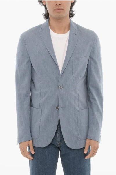 Corneliani Id Unlined Identity 2-button Blazer In Blue