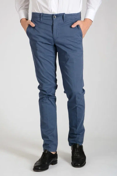 Corneliani Identity Stretch Cotton Pants In Blue