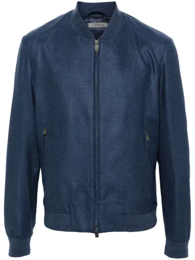 Corneliani Interlock-twill Jacket In Blue