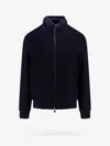 Corneliani Knitted-sleeve Zipped Jacket In Blue