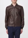 Corneliani Lambskin Bomber Jacket In Brown
