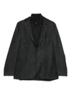 Corneliani Tailored Dark Grey Blazer With Subtle Checkered Pattern In Gray