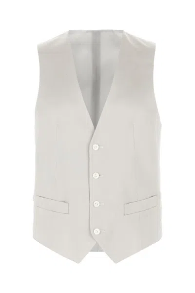 Corneliani Ceremonial Silk Blend Waistcoat And Tie In Grey