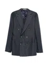 Corneliani Double-breasted Pocket Blazer In Blue