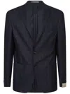 Corneliani Checked Wool Blazer In Blue