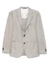 Corneliani Light Grey Lienen Blended Single Breasted Blazer In Grey