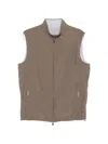 Corneliani Beige Technical Poplin Gilet In Brown