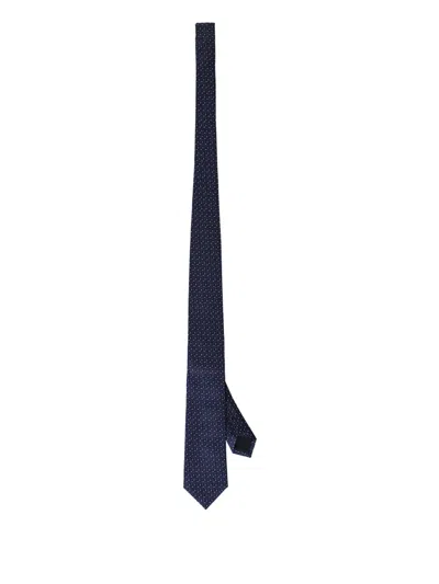 Corneliani Jacquard Silk Tie In Blue