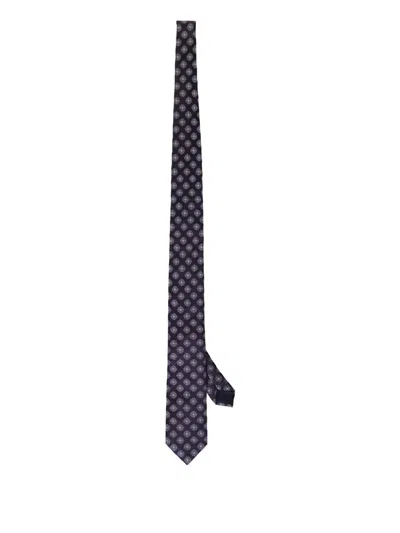 Corneliani Jacquard Silk Tie In Blue