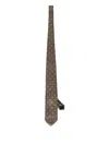 Corneliani Jacquard Silk Tie In Brown