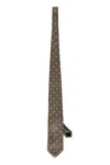 Corneliani Jacquard Silk Tie In Khaki