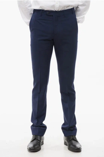 Corneliani Jacquard Virgin Wool Pants With Belt Loops Grösse 44