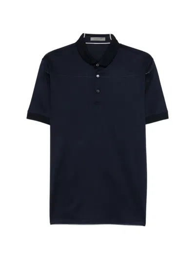 Corneliani Jersey Polo Shirt In Blue