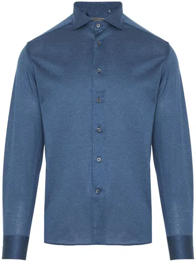 Corneliani Jersey Shirt In Blue