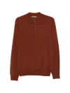 Corneliani Button Polo Shirt In Brown