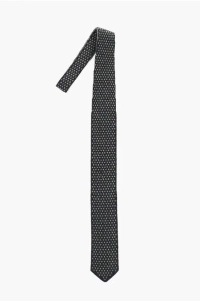 Corneliani Knitted Cashmere Tie With Polka Dot Motif