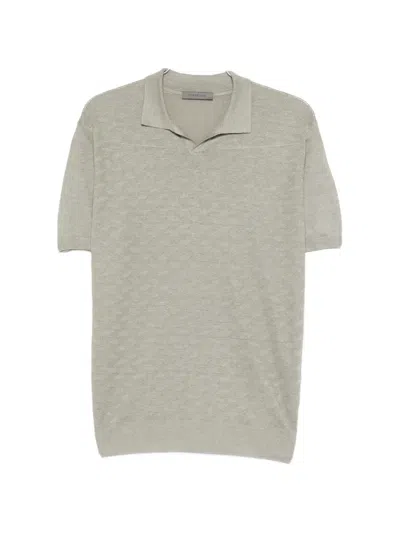 Corneliani Knitted Polo Shirt In Gray
