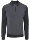 Corneliani Knitted Polo Shirt In Grey