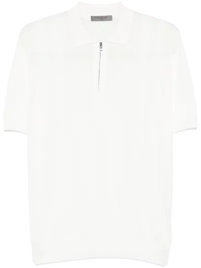 Corneliani Knitted Polo Shirt In White