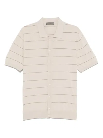Corneliani Knitted Shirt In Beige