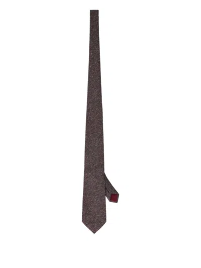 Corneliani Knitted Silk Tie In 褐色