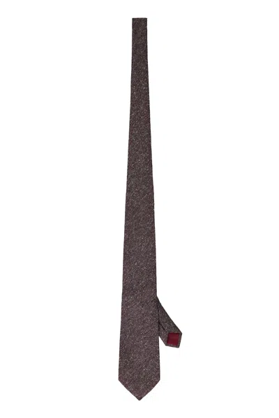 Corneliani Knitted Silk Tie In Purple
