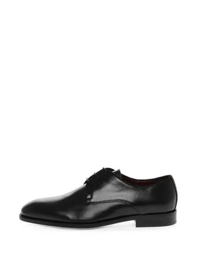 Corneliani Lace-up Leather Derby Shoes In Black