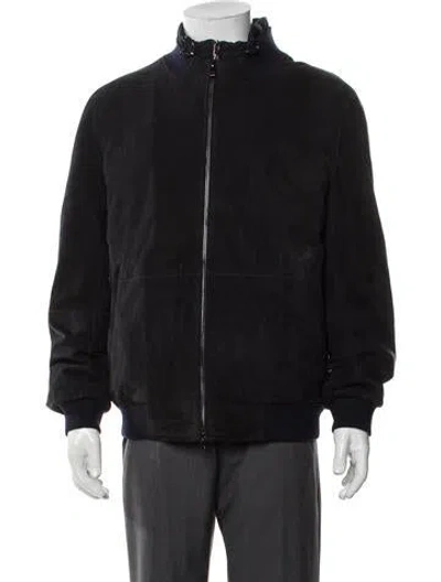 Pre-owned Corneliani Lambskin Jacket W/ Tags In Black