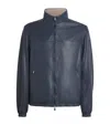 Corneliani Lambskin Reversible Jacket In Navy