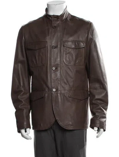 Pre-owned Corneliani Lambskin Utility Jacket In Neutrals
