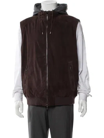 Pre-owned Corneliani Lambskin Vest In Brown