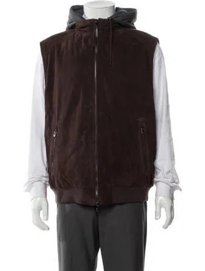 Pre-owned Corneliani Lambskin Vest In Brown